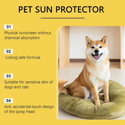 Pet Sun Protector Spray Dog UV Protection Moisturizing Zinc-Free Non-Greasy Easy Application Skin Care
